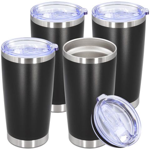 AUWBON 20oz vaso térmico con tapa, vista frontal para bebidas calientes o frías.