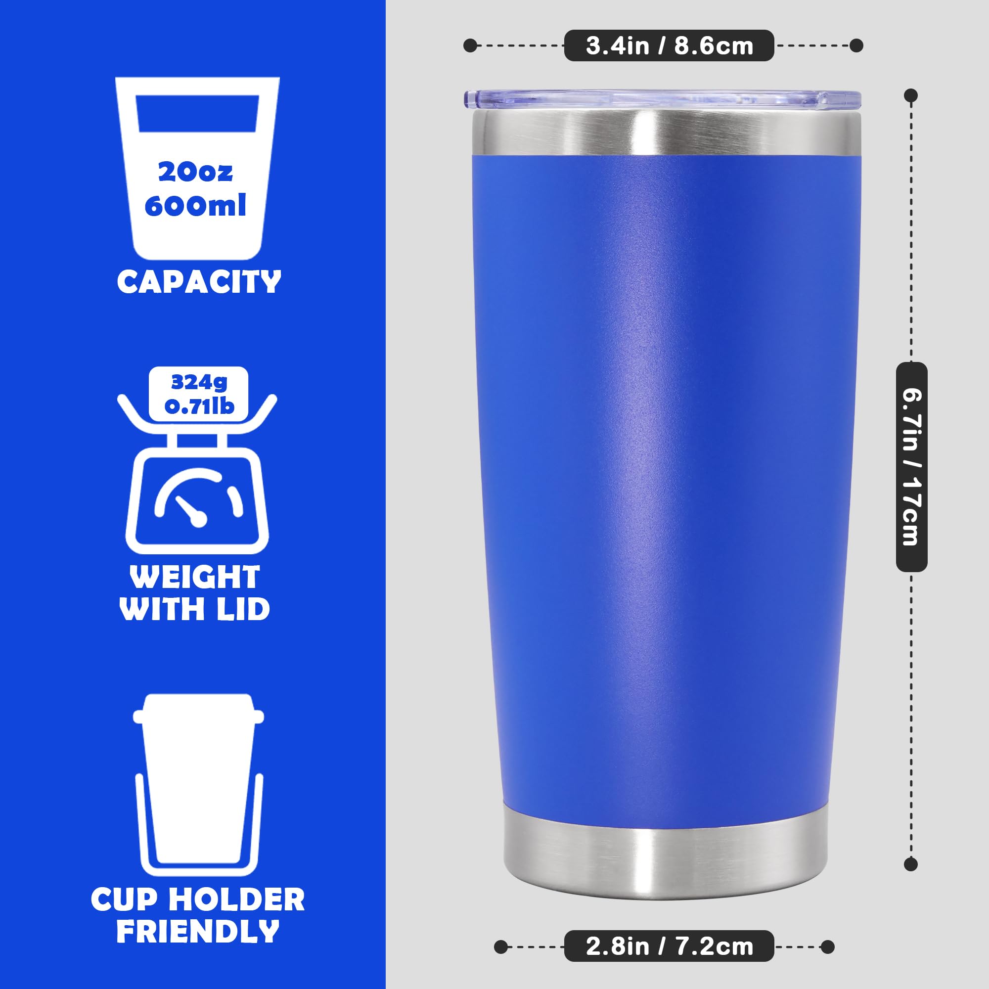 AUWBON taza termo de 20 onzas tapa con junta de goma evita fugas