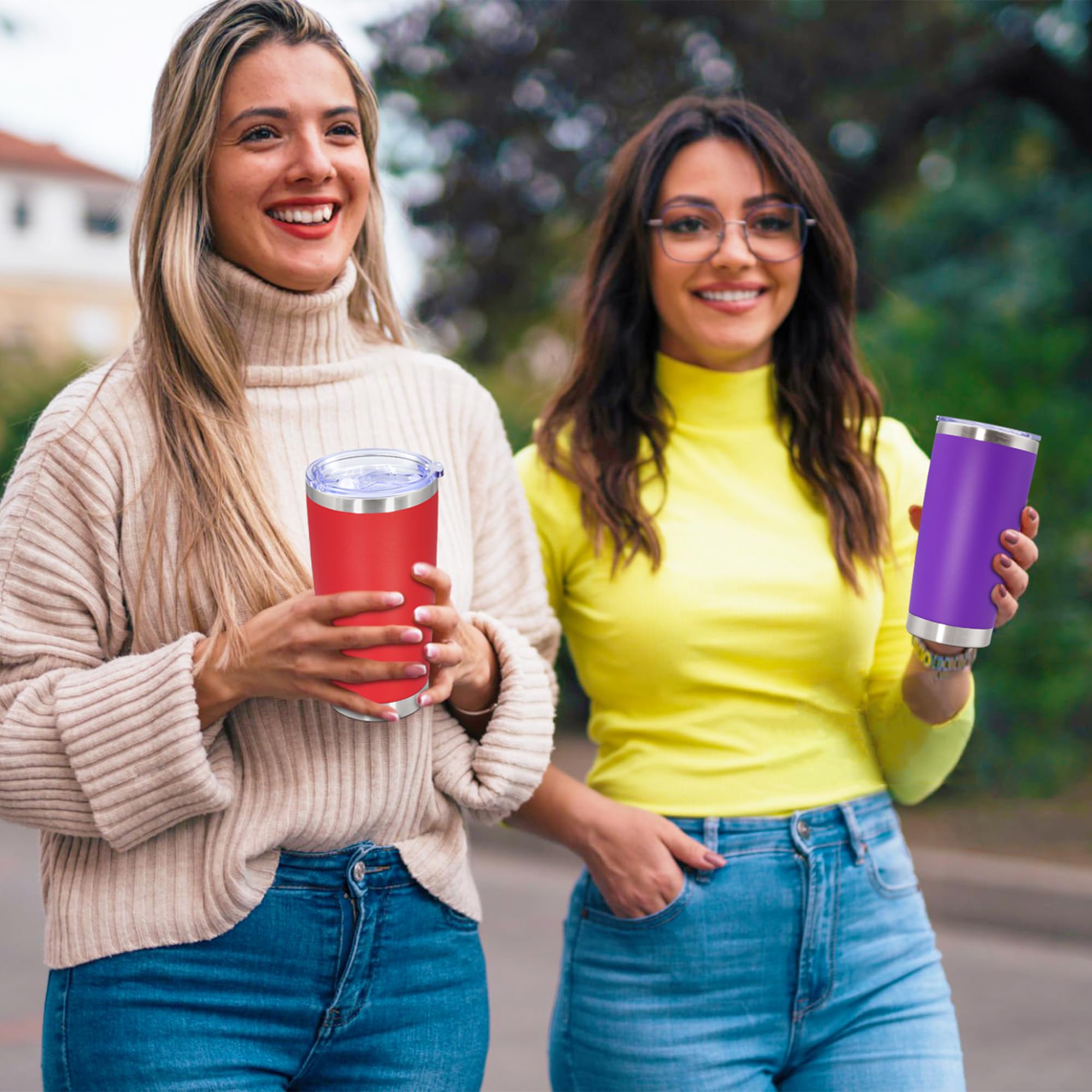 AUWBON tumbler 20oz con aislamiento doble para mantener temperatura