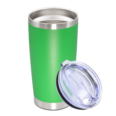 AUWBON vaso térmico 20 oz en acero inoxidable verde con tapa, ideal para llevar bebidas.