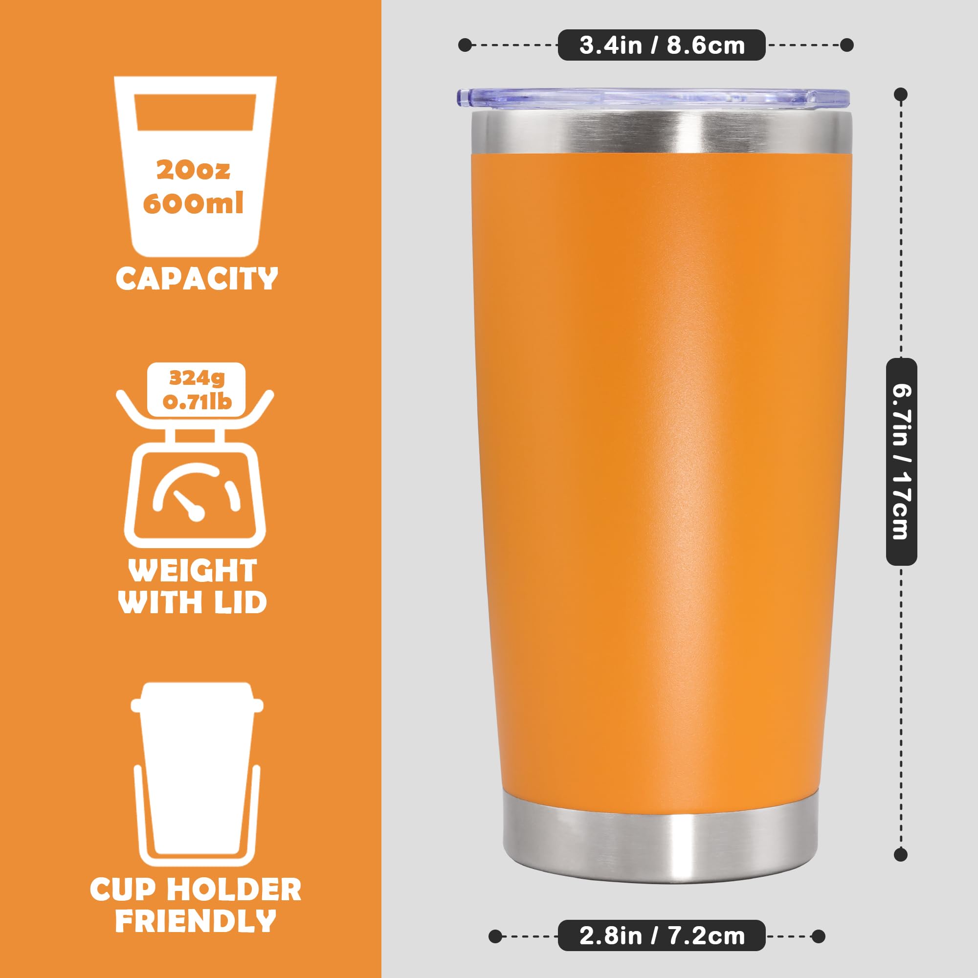 AUWBON vaso térmico con acabado en polvo colorido, resistente a golpes.