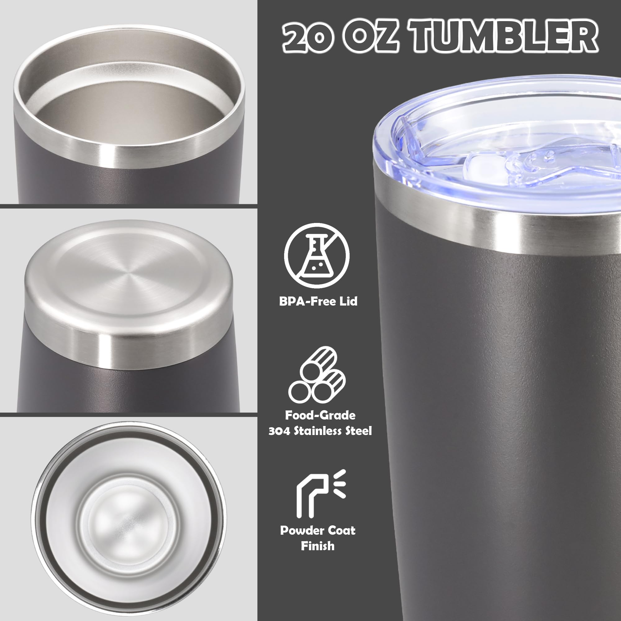 AUWBON vaso termico boca ancha facilita limpieza y rellenado rápido