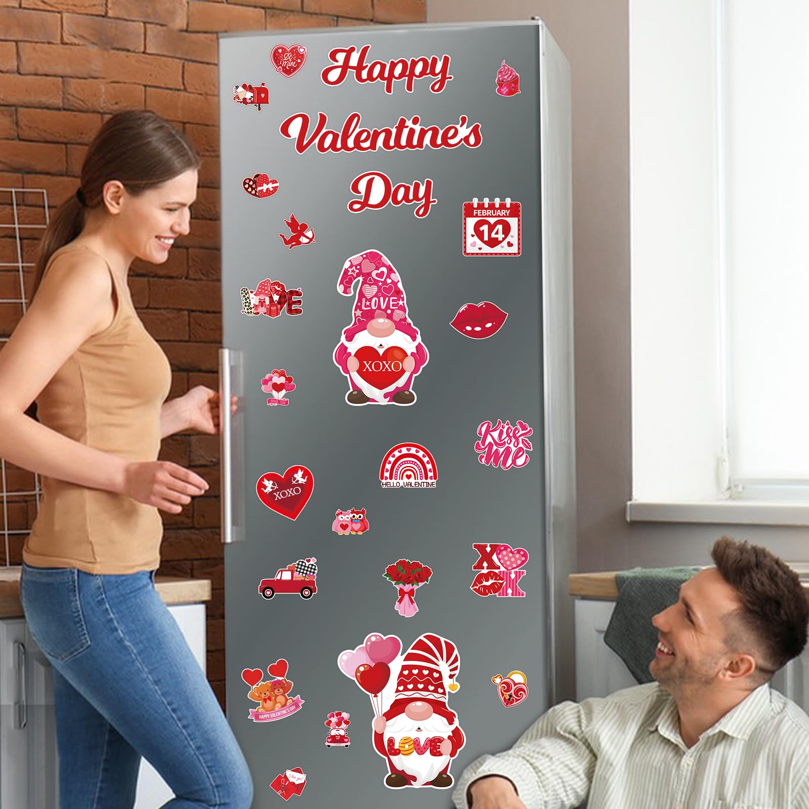 Imanes Auzesto San Valentín con camión de amor para decorar el hogar.