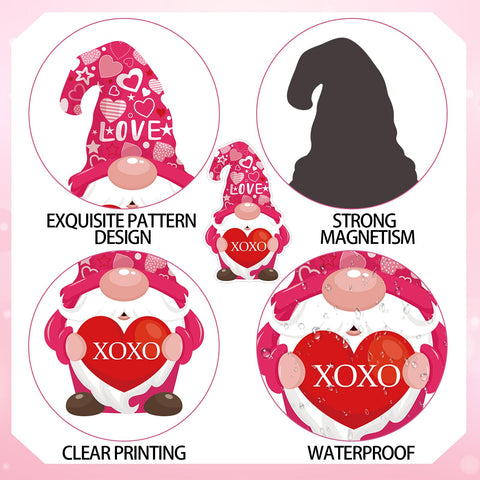 Imanes Auzesto San Valentín gnomo dulce para decoración divertida.