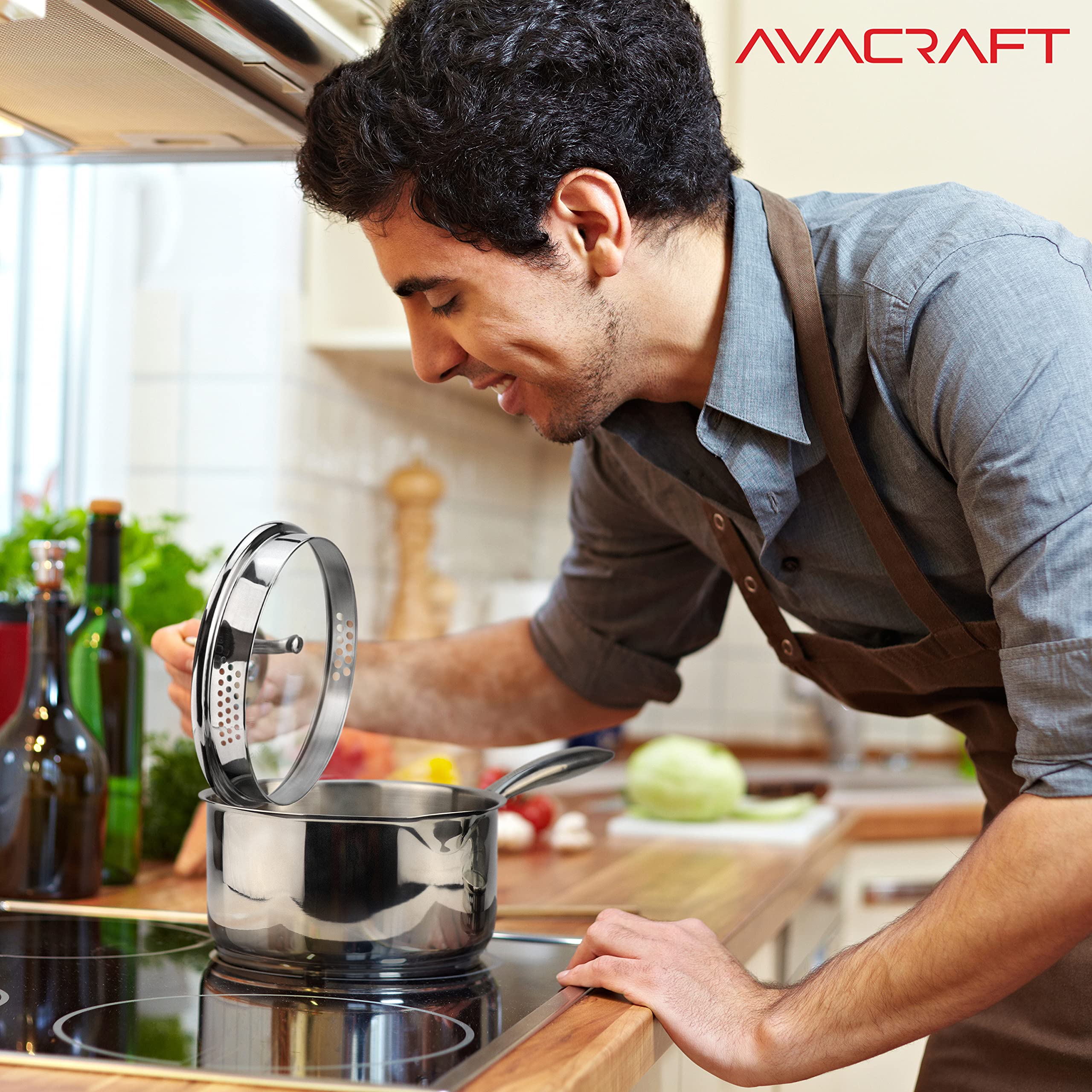 AVACRAFT cazo inoxidable apto lavavajillas para limpieza rápida