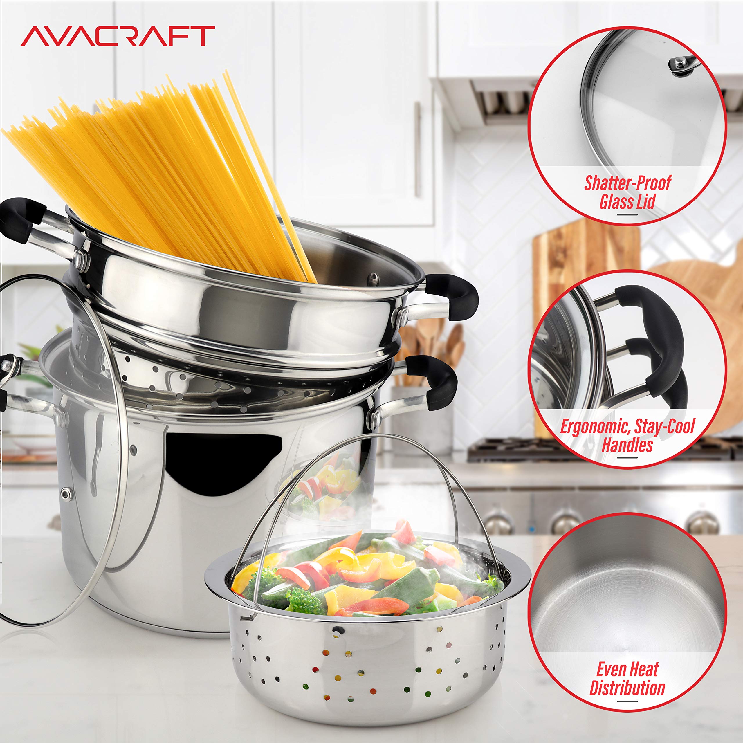 AVACRAFT inserto para pasta compatible con olla AVACRAFT de 7 cuartos