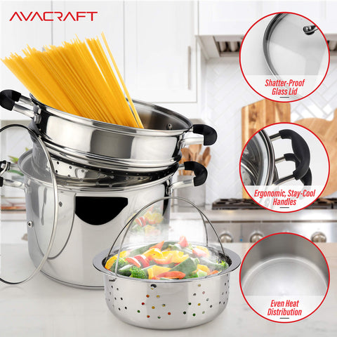 AVACRAFT inserto para pasta compatible con olla AVACRAFT de 7 cuartos