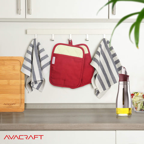 AVACRAFT manoplas rojas para cocina, aptas para uso diario y fácil lavado