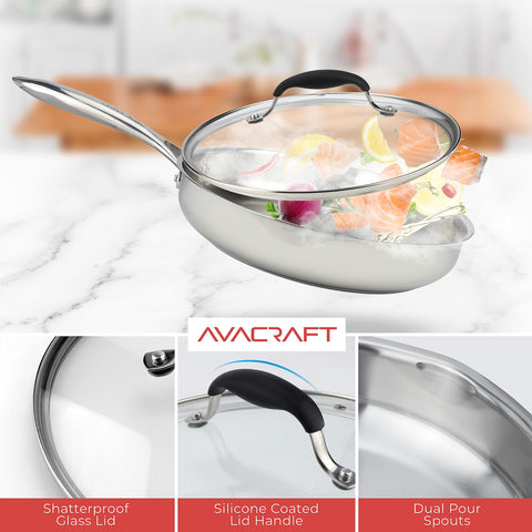 AVACRAFT sarten compatible con inducción para diversas cocinas