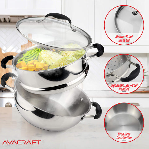 AVACRAFT tapa-cristal-resistente, permite vigilar la cocción sin perder calor