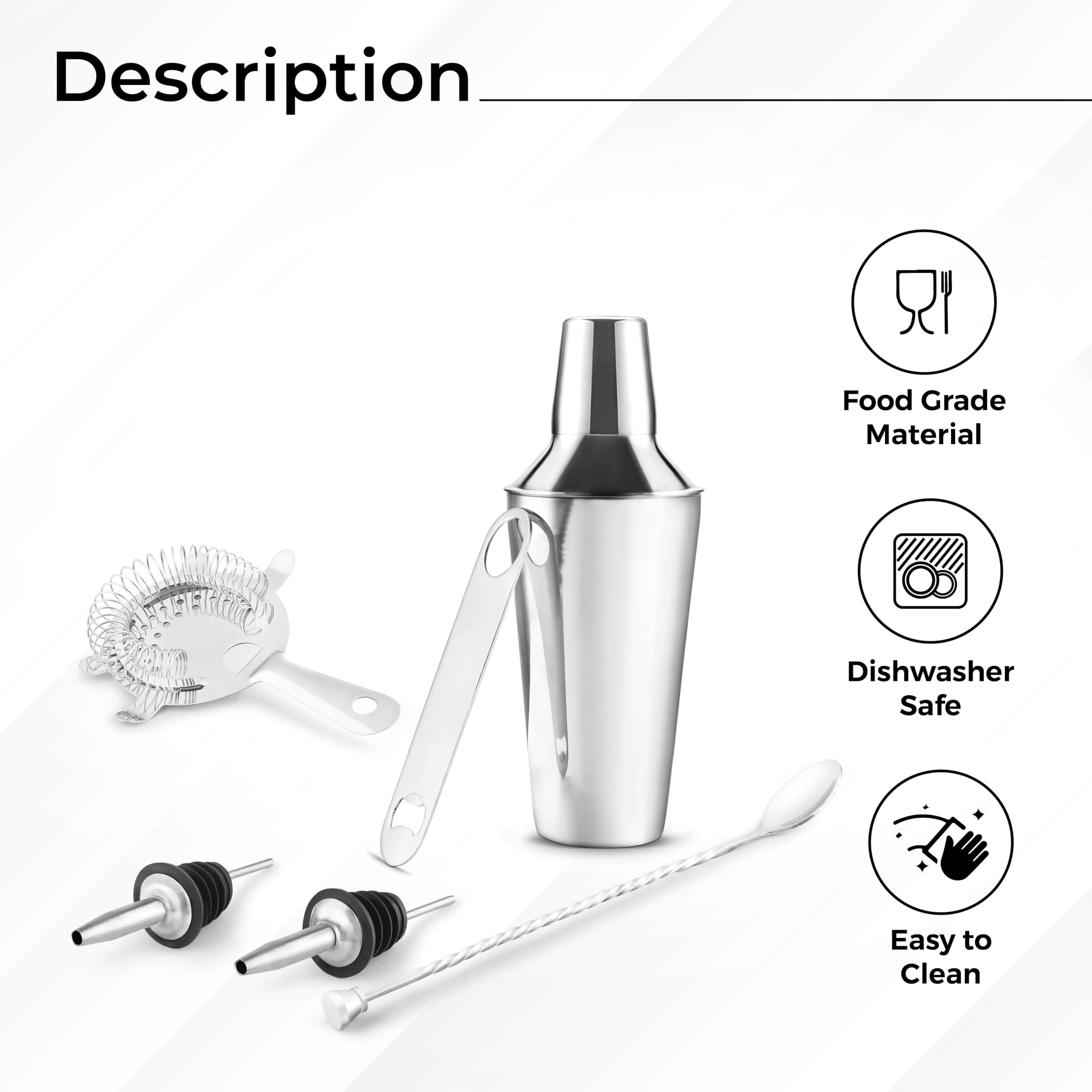 AVADOR cuchara de bar acero para remover y crear capas.