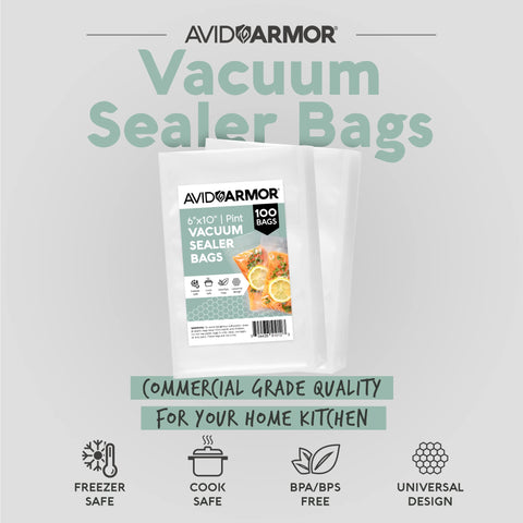 Avid Armor con relieve para sellado al vacío, útiles en cocción, almacenamiento y congelación.