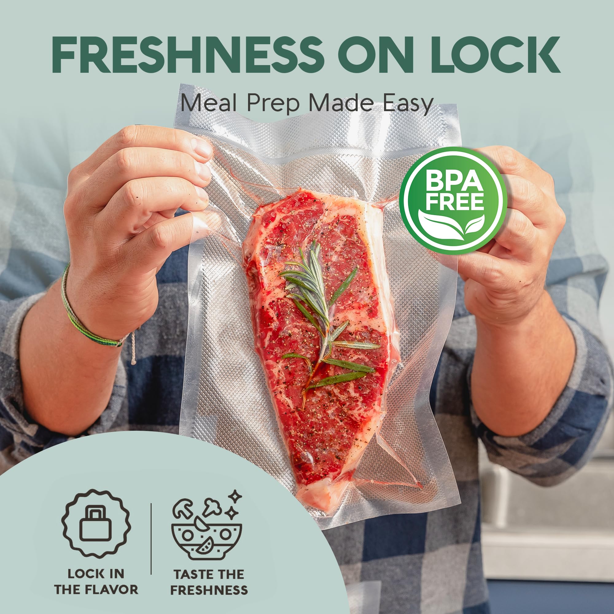Uso sous vide con bolsas Avid Armor 8x12 para conservar frescura