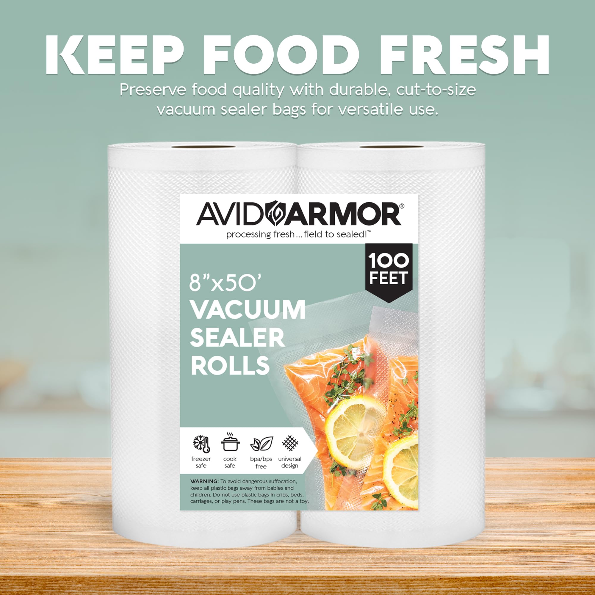 Avid Armor bolsas para sellado al vacío para alimentos con frescura