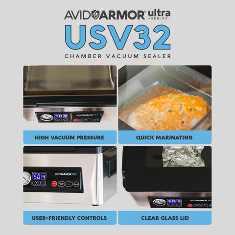 Avid Armor Ultra Series USV32, controles de una sola acción, sellados consistentes.