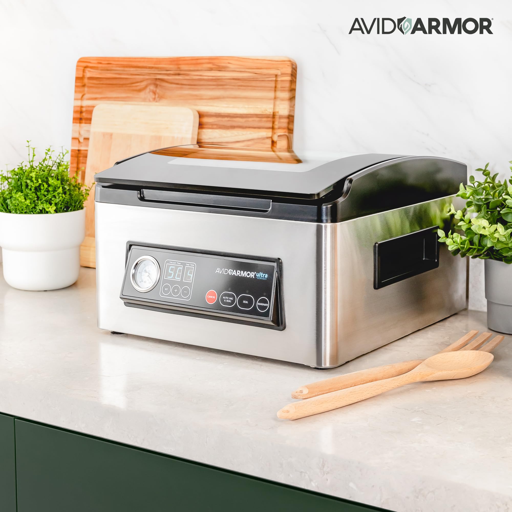 Avid Armor Ultra Series USV32, compatibilidad con contenedores externos para alimentos delicados.