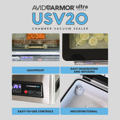 Avid Armor USV20 cámara de vacío para sellados precisos.