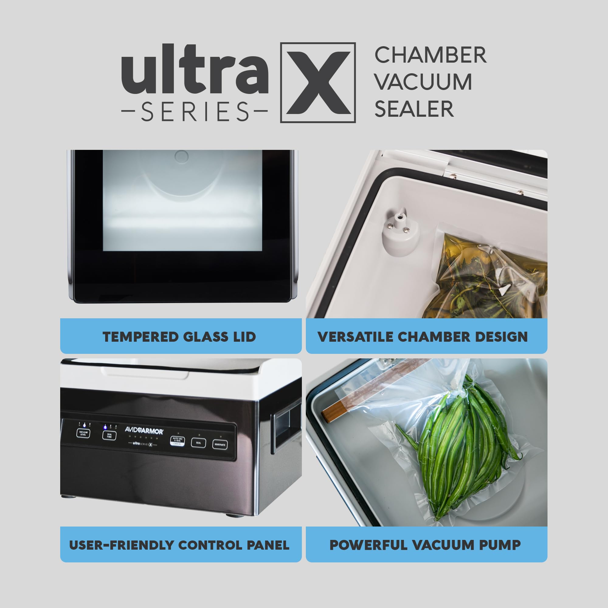 Avid Armor USVX Ultra: barra de sellado de 10 pulgadas garantiza sellos consistentes.