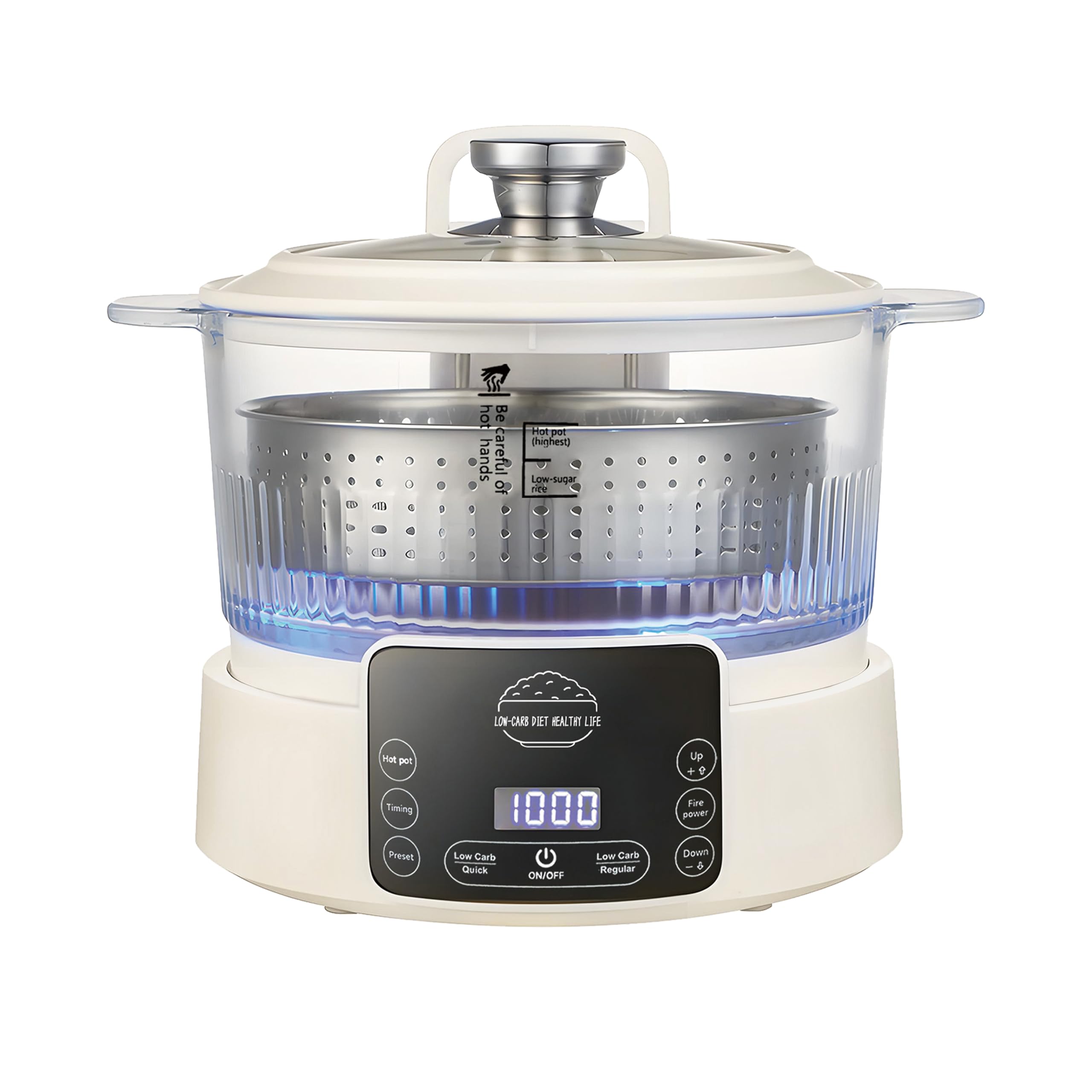 AVIF cocedor arroz low-carb 5L con control sencillo para una cocción más saludable