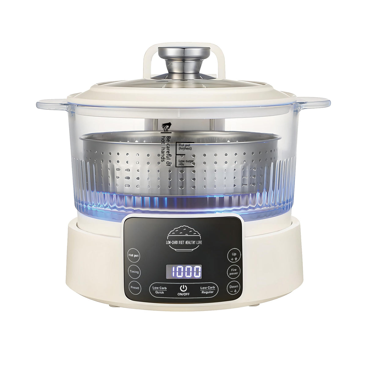 AVIF cocedor arroz low-carb 5L con control sencillo para una cocción más saludable