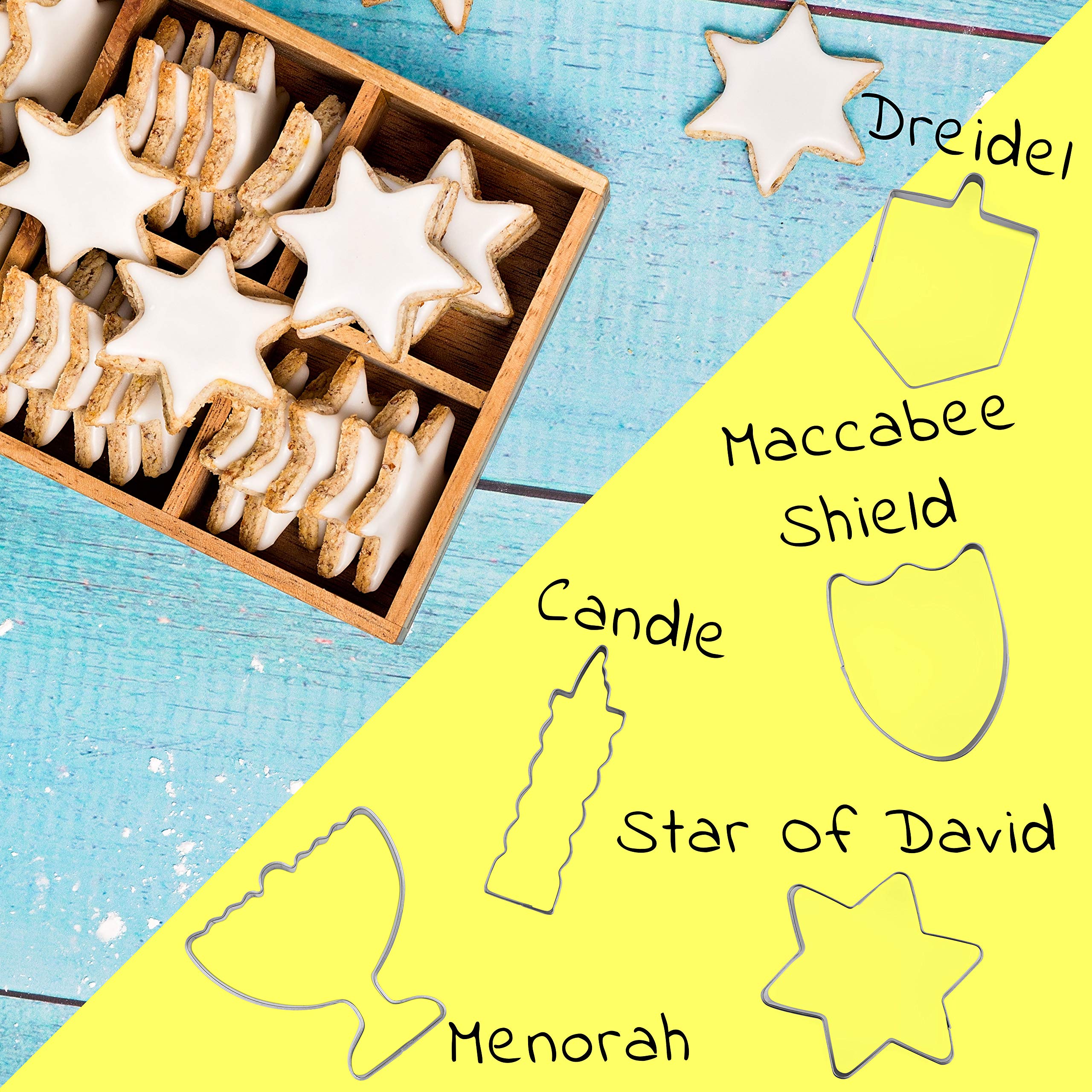 Cortador menorá de Aviv Judaica para masa, perfecto para actividades en familia.