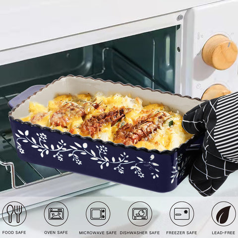 AVLA bandeja grande con doble asa facilita transportar al horno y a la mesa.