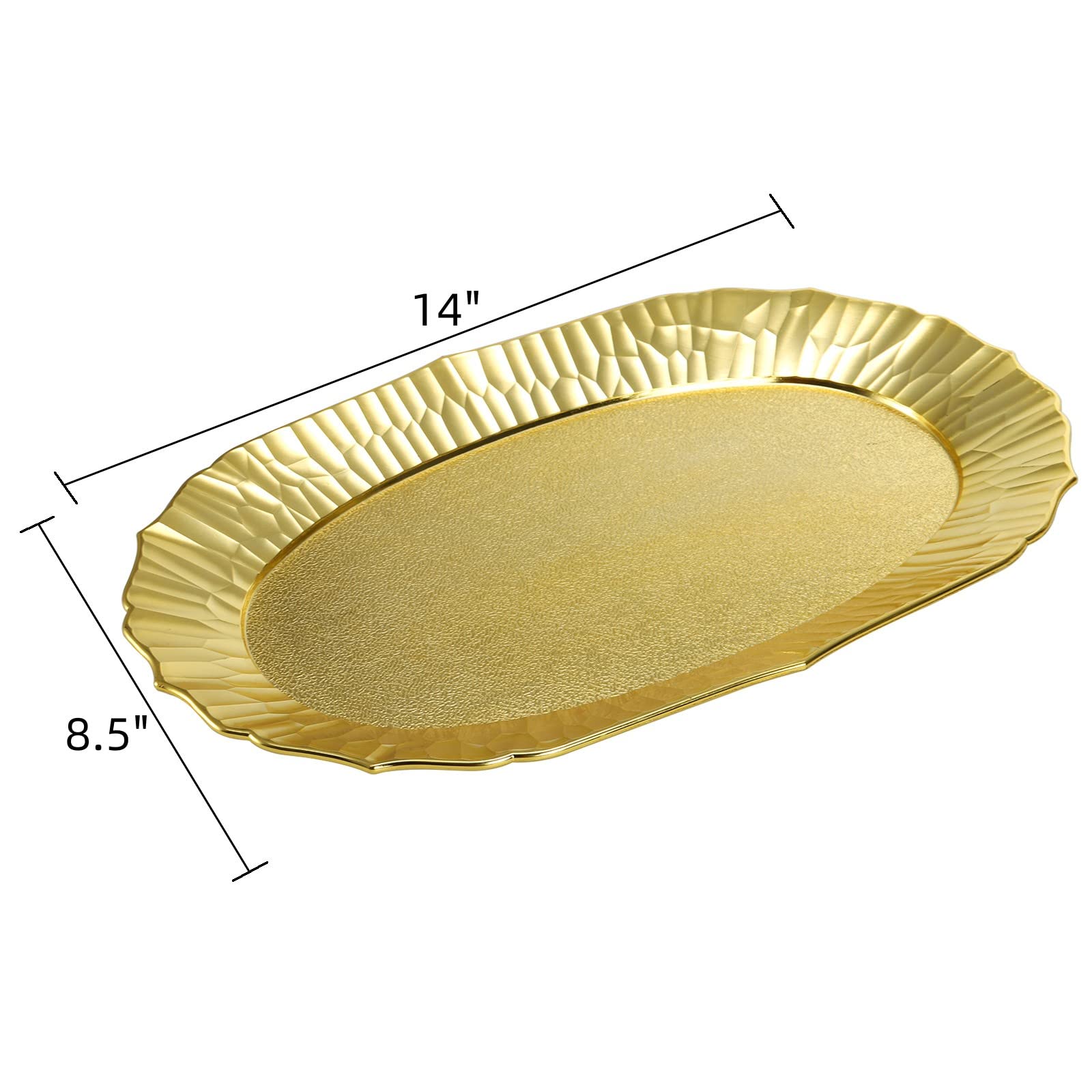 Bandeja AVLA para entremeses en dorado, tamaño 14x8-5 pulgadas, ideal para mesas.