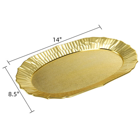Bandeja AVLA para entremeses en dorado, tamaño 14x8-5 pulgadas, ideal para mesas.