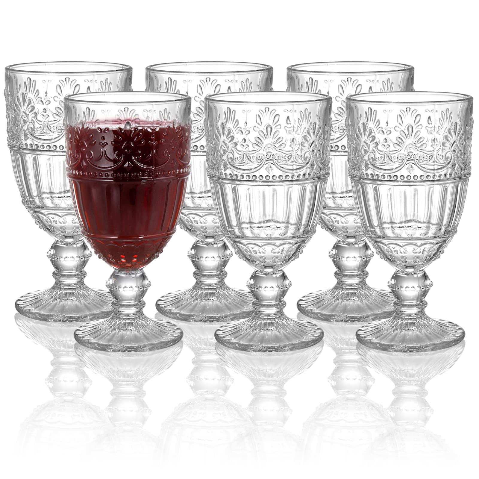 AVLA copas cristal para fiesta de boda, 12oz, relieve; ideales para brindis.