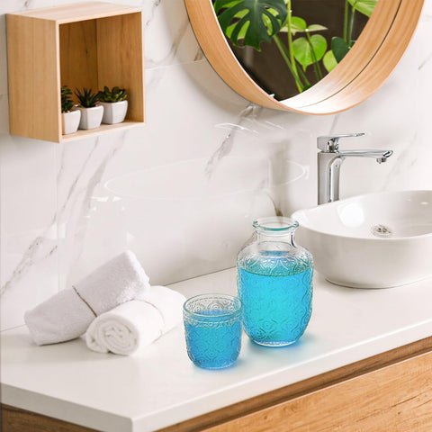 AVLA vidrio decorado con motivos florales para la mesa.