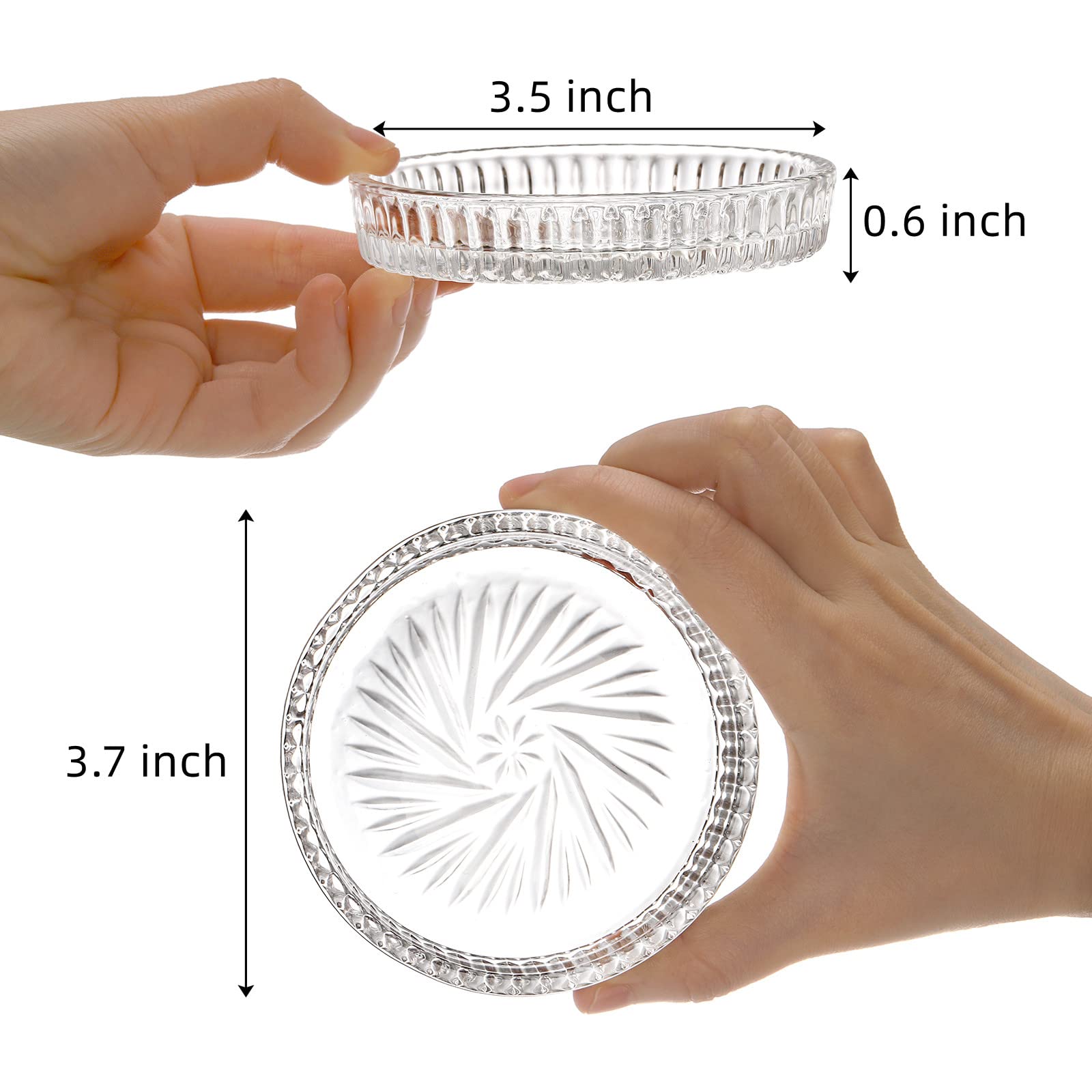 AVLA posavasos cristal redondo dia 9-5cm, compatible con copas