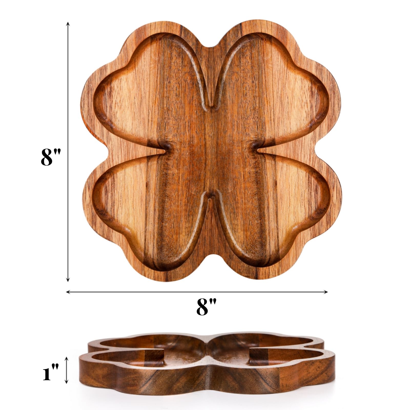 Bandeja AVLA con diseño de cuatro hojas, 8 pulgadas, añade elegancia a la mesa.
