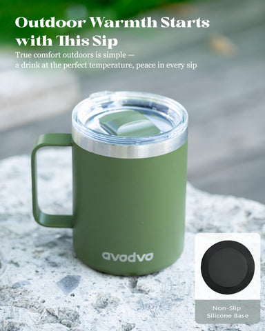 avodvo taza 12oz aislada en acero inoxidable, fácil de limpiar y reutilizable.