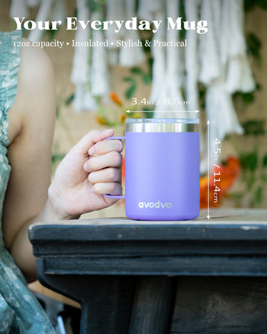 Avodvo Taza Café en acero inoxidable 304, duradera y fácil de limpiar