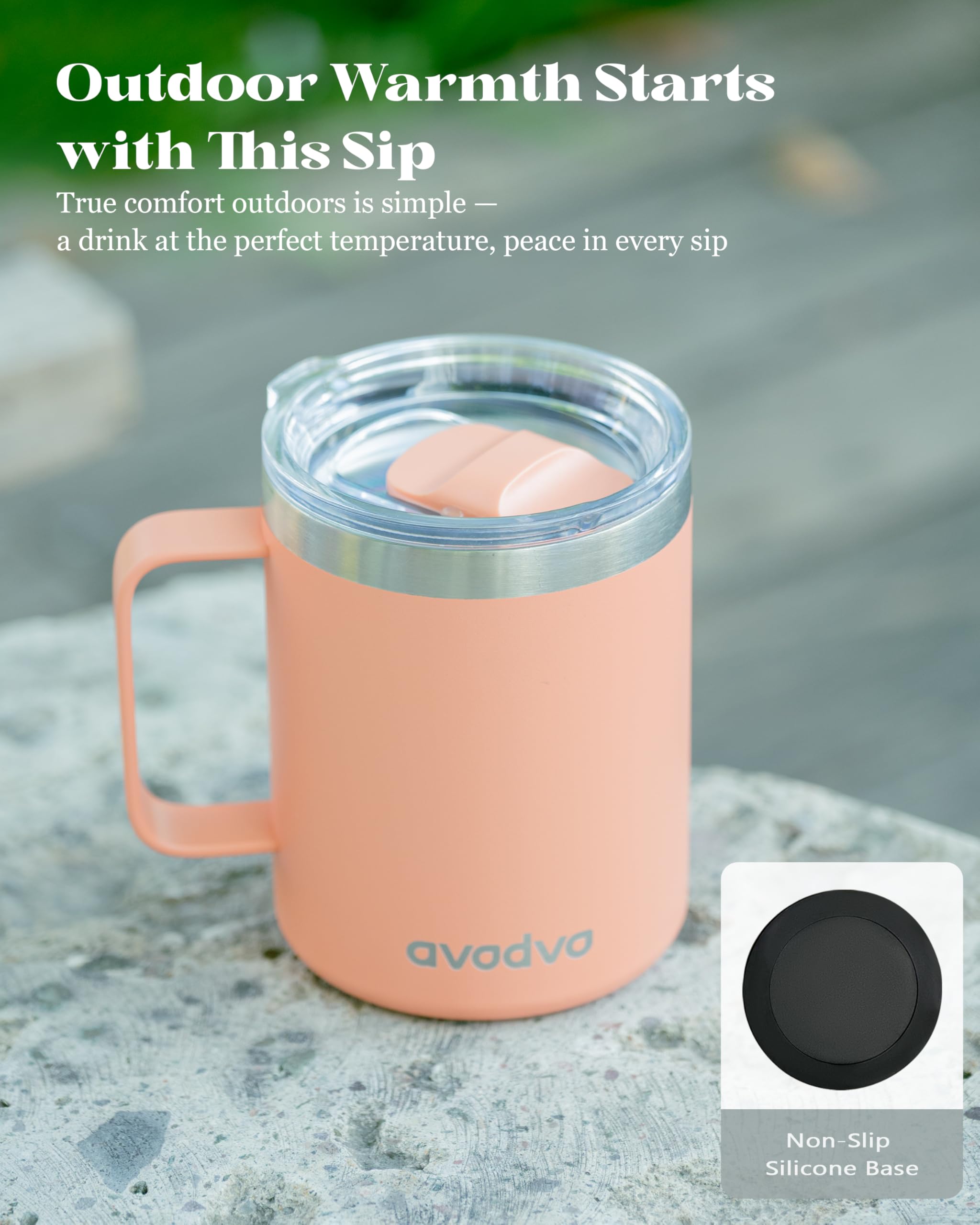 avodvo taza con doble pared, mantiene la temperatura por más tiempo