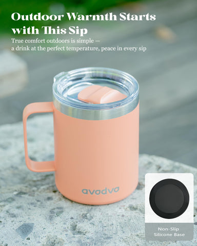 avodvo taza con doble pared, mantiene la temperatura por más tiempo