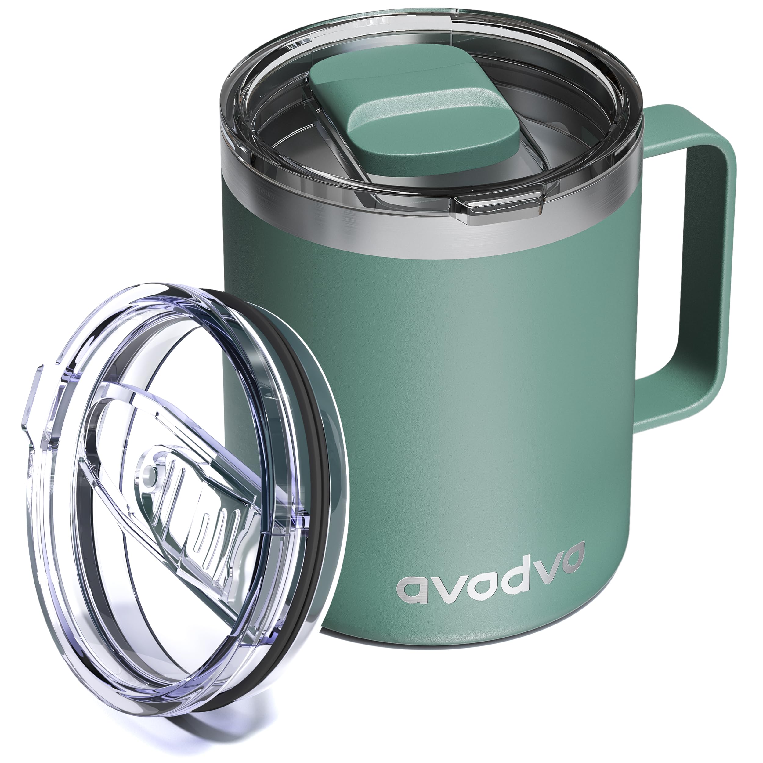 Taza avodvo insulada 12oz verde salvia para bebidas calientes