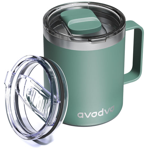 Taza avodvo insulada 12oz verde salvia para bebidas calientes