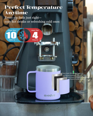 Avodvo Taza Café con tapa deslizante para llevar sin goteos