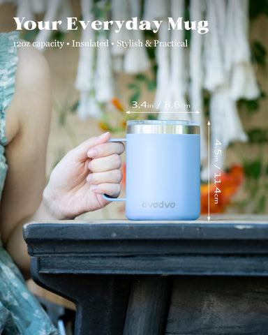 Taza avodvo con asa ergonómica para transporte cómodo