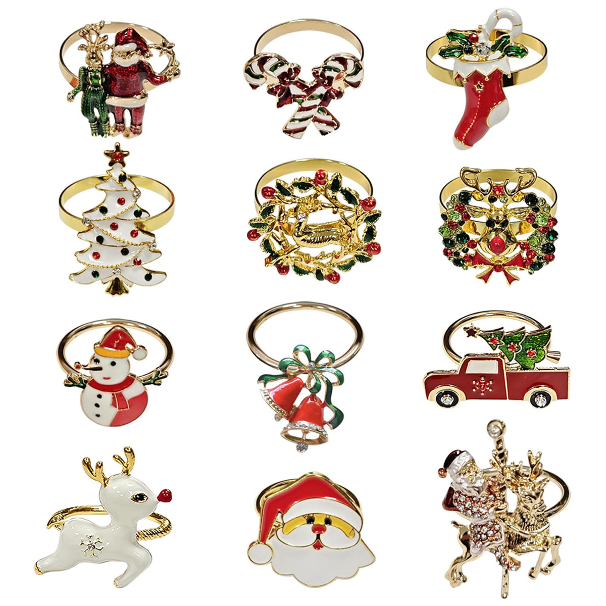 Anillo dorado de Avoirdus con Santa Claus, ideal para reuniones festivas