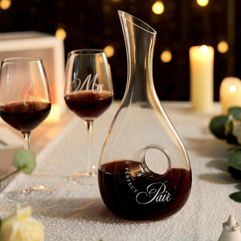 AW BRIDAL copa de vino grabada Sr y Sra para brindis elegante.