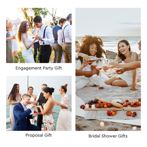 AW BRIDAL: diseño grabado Brindis y Ella Dijo Sí en las copas.