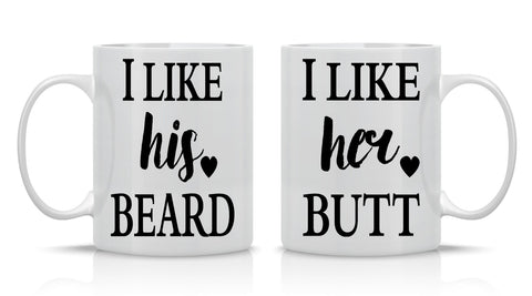 Taza para pareja AW Fashions con impresión doble cara, ideal para desayunos.
