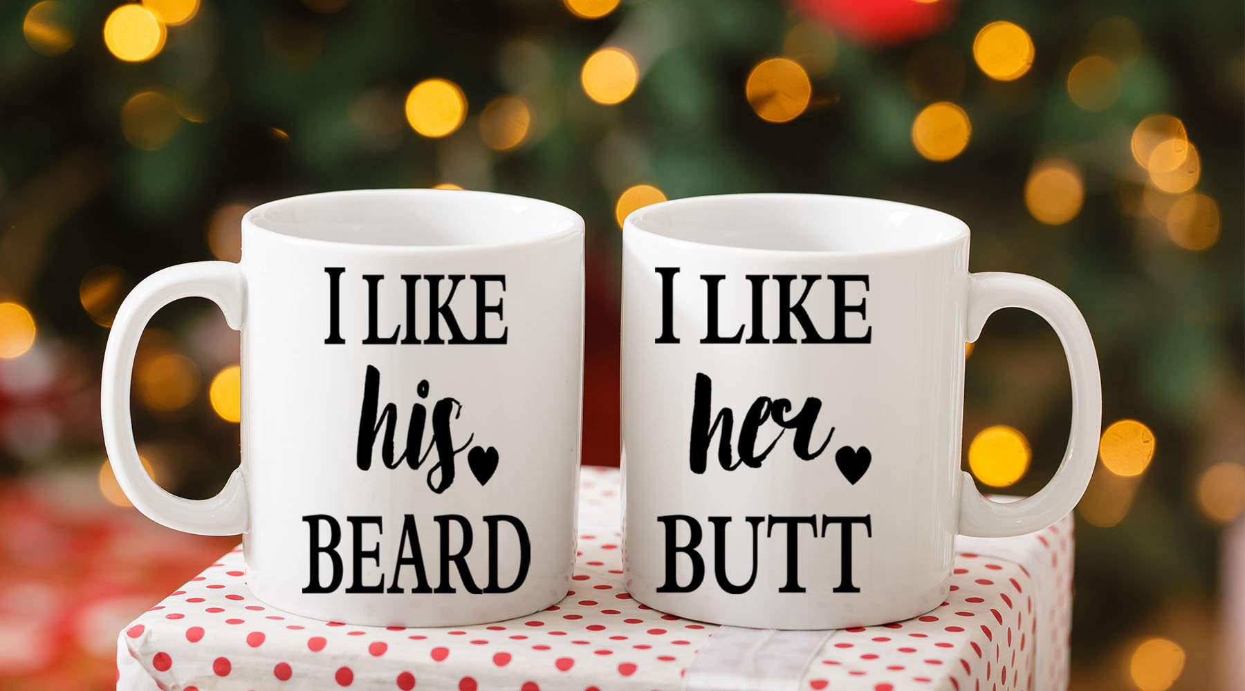 Taza AW Fashions para parejas, impresión en ambos lados, uso cómodo para zurdos o diestros.