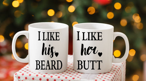 Taza AW Fashions para parejas, impresión en ambos lados, uso cómodo para zurdos o diestros.