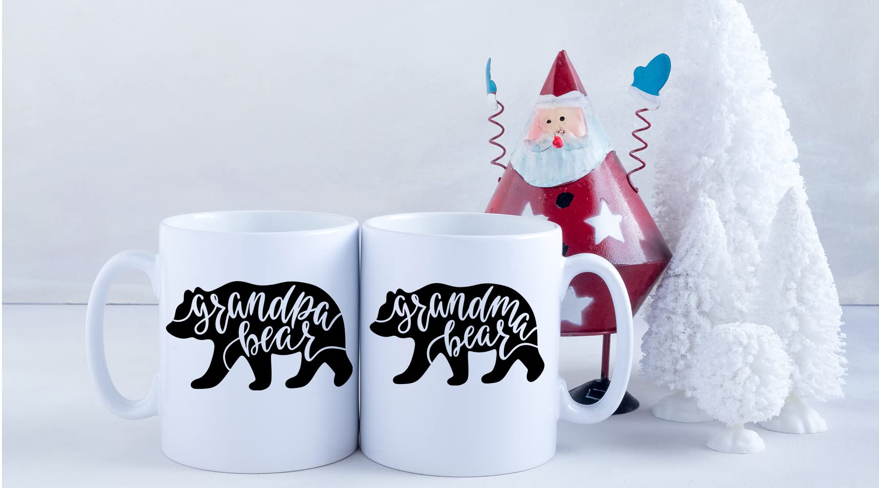 Tazas AW Fashions con impresión doble, abuela y abuelo, para compartir café.