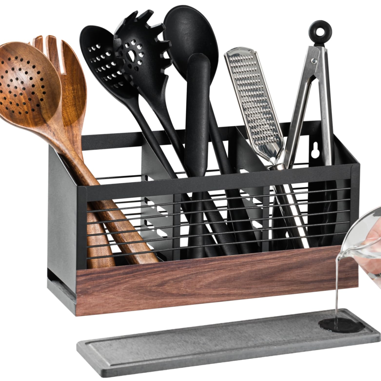 Awesohome porta-utensilios-encimera: secado rápido para utensilios y cubiertos.