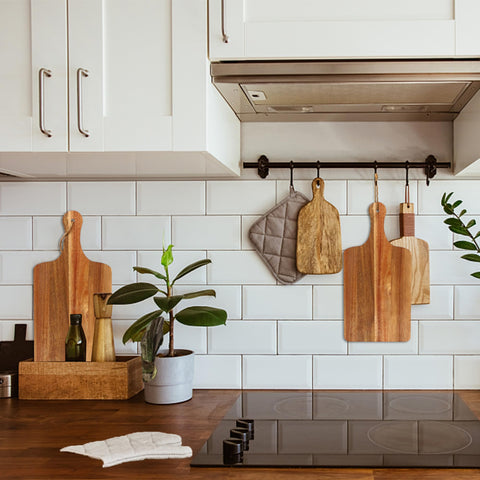 Aweyka tabla con cuerda para colgar, ahorra espacio en la cocina.