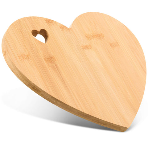 AWIZOM tabla corazon bambu para cortar y servir, ideal para presentaciones elegantes